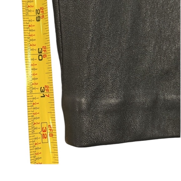 DVF Diane Von Furstenberg size 14 black “Liberty”leather pants straight leg - Picture 9 of 13